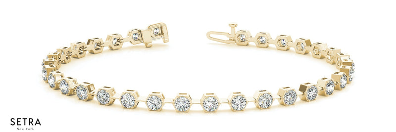 Lab Grown Diamond by the Yard Tennis Bracelet In 14k Gold