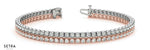 Lab Grown Diamond Tow Row Tennis Bracelet 14kt Gold