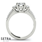 Micro-Pave Sett Engagement Rings 14kt Gold Diamond