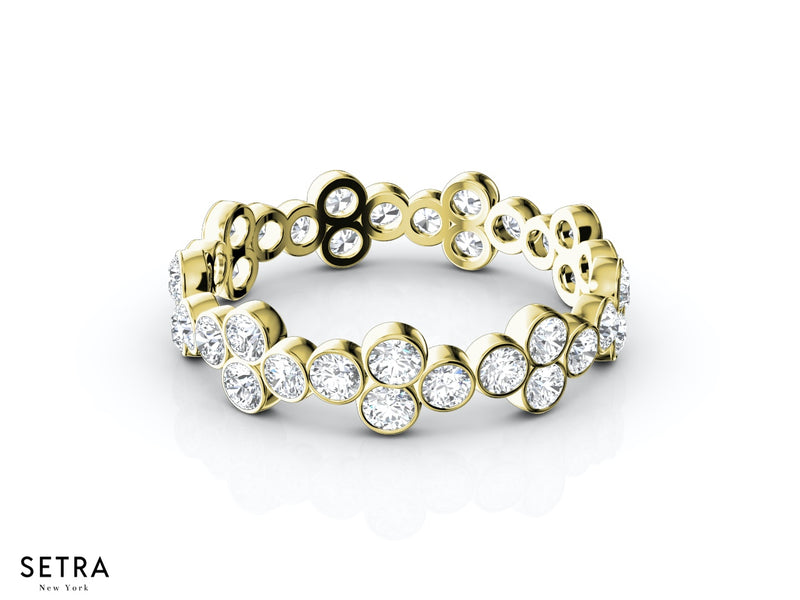 Bezel Diamond Eternity Band 14kt Gold Ring